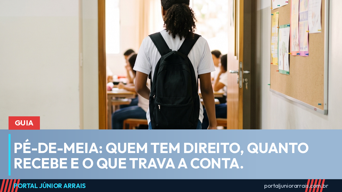 Pé-de-Meia: quem tem direito, quanto o estudante recebe, o que trava a conta e o calendário